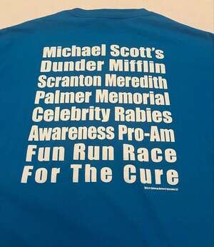 The Office Dunder Mifflin Michael Scott Fun Run  Mens M Blue Halloween costume